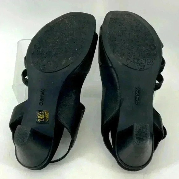 AETREX LEATHER BLACK HEEL SANDALS - Picture 5 of 5